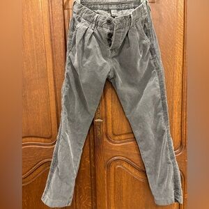 NSF Womens Cotton Corduroy High Rise button fly Straight Leg Pants Gray Size 25
